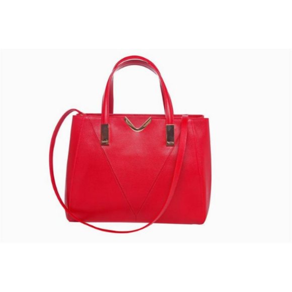Tatou Red Italian Palmellato Leather Hand Bag - Picture 2 of 4